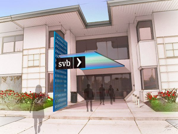 Rendering of Silicon Valley Bank Building Entry